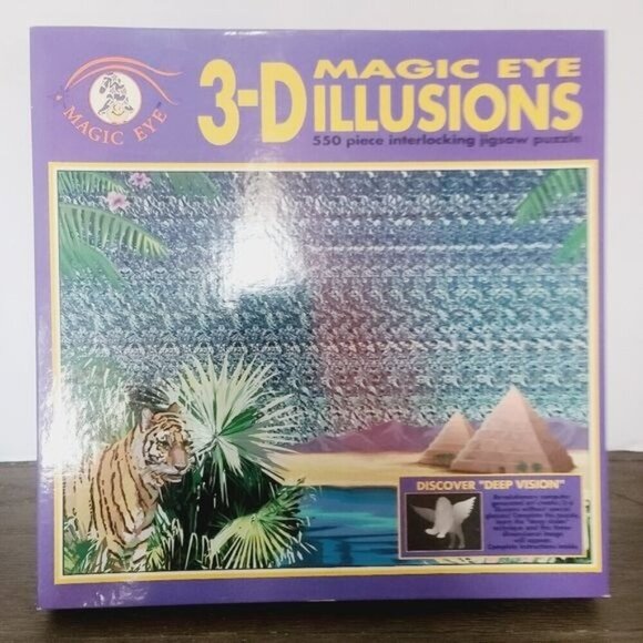 Vintage 90s 1994 Magic Eye 3-D Illusions 550 Piece Jigsaw Puzzle Ceaco no 2200-8 - Picture 1 of 11